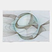 Linge De Cuisine Abstrait Turquoise Brown Gold Elegance (Horizontal)