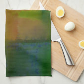 Linge De Cuisine Abstrait vert moderne (Quart Plié)