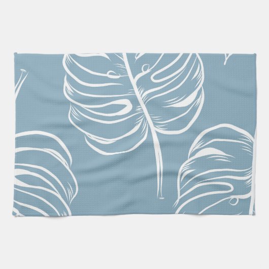 Linge De Cuisine Abstraite Feuille Tropicale : Verdure transparente (Horizontal)