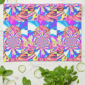 Linge De Cuisine Abstraite orchidée rose mandala rose rétro (Plié)