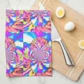 Linge De Cuisine Abstraite orchidée rose mandala rose rétro (Quart Plié)