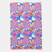 Linge De Cuisine Abstraite orchidée rose mandala rose rétro (Vertical)