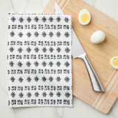 Linge De Cuisine Abstraits Noirs blancs (Quart Plié)