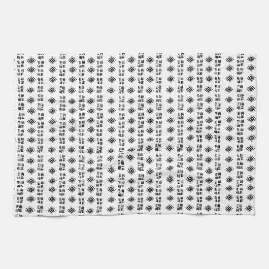 Linge De Cuisine Abstraits Noirs blancs (Horizontal)