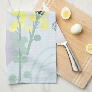 Linge De Cuisine Acacia Moderne Illustratif Mimosa Doré Abstrait