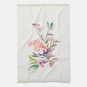 Linge De Cuisine Accent botanique floral de printemps à l'aquarelle