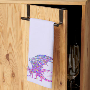 Linge De Cuisine Accent pourpre de dragon de mosaïque Extraordinair
