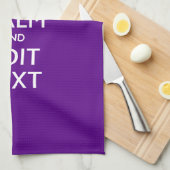 Linge De Cuisine Accent Violet Gardez Le Calme Et Votre Texte Facil (Quart Plié)