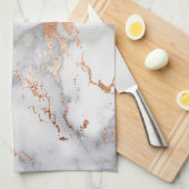 Linge De Cuisine Accents de sable et Motif Abstrait blanc (Quart Plié)