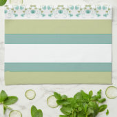 Linge De Cuisine Accentuation florale turquoise (Plié)