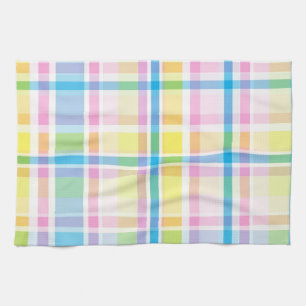 Linge De Cuisine Accessoires tendance à motif tartan rose jaune ble