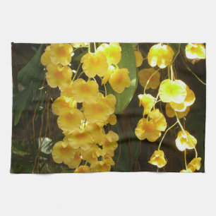 Linge De Cuisine Accrocher les orchidées jaunes Fleurs tropicales