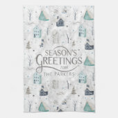 Linge De Cuisine Accueil confortable Noël Turquoise ID985 (Vertical)