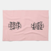 Linge De Cuisine ACCUEILLE mon Happy Place ! Paris Chic rose noir (Horizontal)