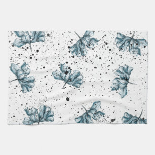 Linge De Cuisine Acier élégant bleu Floral