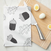 Linge De Cuisine Acorns et feuille (Quart Plié)