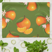 Linge De Cuisine Actualisation des grands Motifs Oranges (Plié)