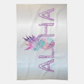 Linge De Cuisine Adorable Aloha Hawaïen Pineapple, Argent (Vertical)