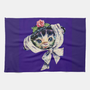 Linge De Cuisine adorable chatte kitten dans un casquette chaton ki