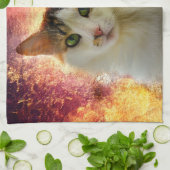 Linge De Cuisine Adorable Cute Calico Chat (Plié)