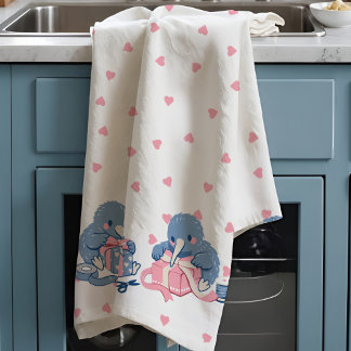 Linge De Cuisine Adorable kawaii Kiwi oiseau d'amour Saint-Valentin