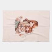 Linge De Cuisine Adorable maman et fille Bond (Horizontal)