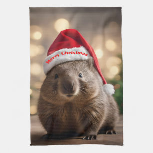 Linge De Cuisine adorable Noël Wombat,