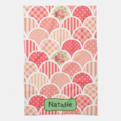 Linge De Cuisine Adorable retro pattern in pink l monogrammed (Vertical)
