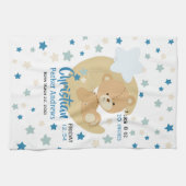 Linge De Cuisine Adorable Teddy Bear Baby Boy Stats de naissance (Horizontal)