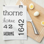 Linge De Cuisine Adresse et nom de rue Blanc personnalisé (Quart Plié)