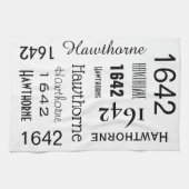 Linge De Cuisine Adresse et nom de rue Blanc personnalisé (Horizontal)