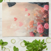 Linge De Cuisine Affenpinscher avec des roses - Saint-Valentin (Plié)