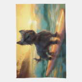 Linge De Cuisine Affenpinscher Beach Surf Peinture (Vertical)