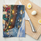 Linge De Cuisine Affenpinscher Dog Christmas Boat Holiday (Quart Plié)