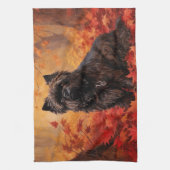 Linge De Cuisine Affenpinscher en automne Feuilles automne Inspiré (Vertical)