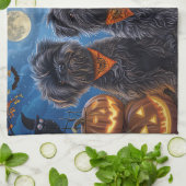 Linge De Cuisine Affenpinscher Halloween Éffrayant (Plié)