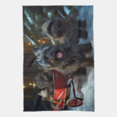 Linge De Cuisine Affenpinscher Snowy Sleigh Ride Décor de Noël (Vertical)