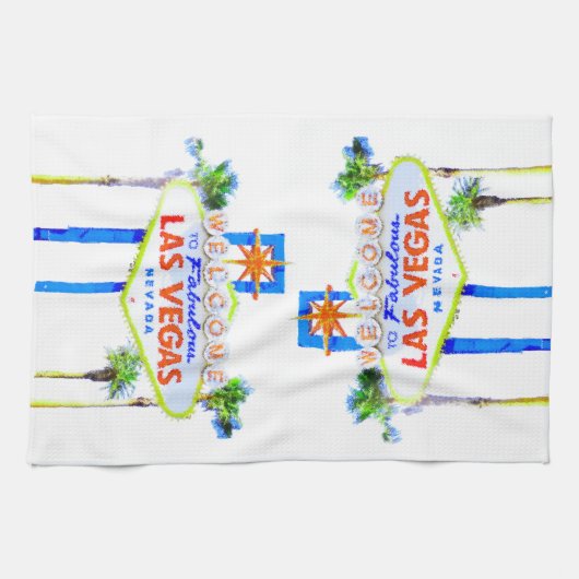 Linge De Cuisine Affiche de bienvenue de Las Vegas (Horizontal)