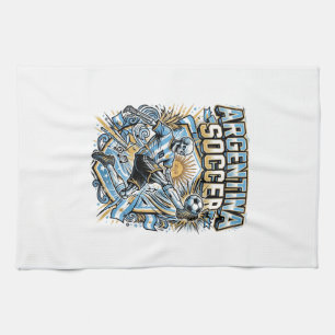 Linge De Cuisine Affiche de l'Argentine Football Squelette Buteur N
