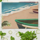 Linge De Cuisine Affiche de voyage à la Barbade (Plié)