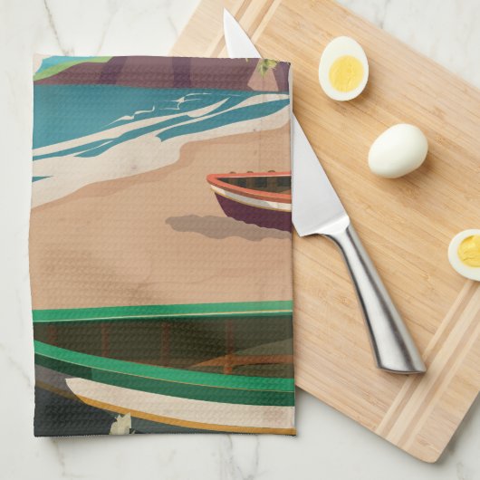 Linge De Cuisine Affiche de voyage à la Barbade (Quart Plié)