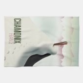 Linge De Cuisine Affiche de voyage de ski Chamonix France (Horizontal)