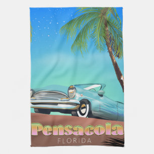 Linge De Cuisine Affiche de voyage de style vintage Pensacola, Flor