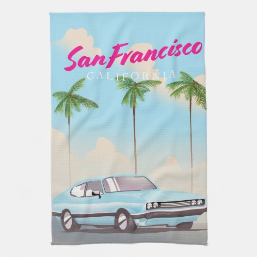 Linge De Cuisine Affiche de voyage San Francisco California Tropica (Vertical)