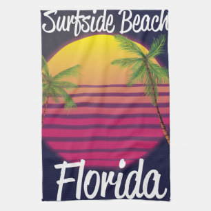 Linge De Cuisine affiche de voyage vintage de surfside beach florid