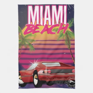 Linge De Cuisine affiche de voyage vintage des années 80 à miami be