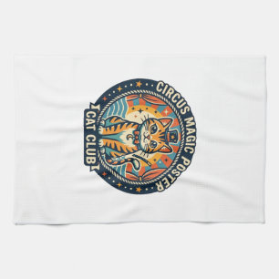 Linge De Cuisine Affiche Magie de Cirque Chat Mignon Design - Cirqu