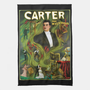Linge De Cuisine Affiche Magique Vintage, Carter le Mystérieux