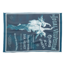 Affiche publicitaire en velours vintage