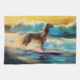 Linge De Cuisine Afghan Hound Beach Surf Peinture